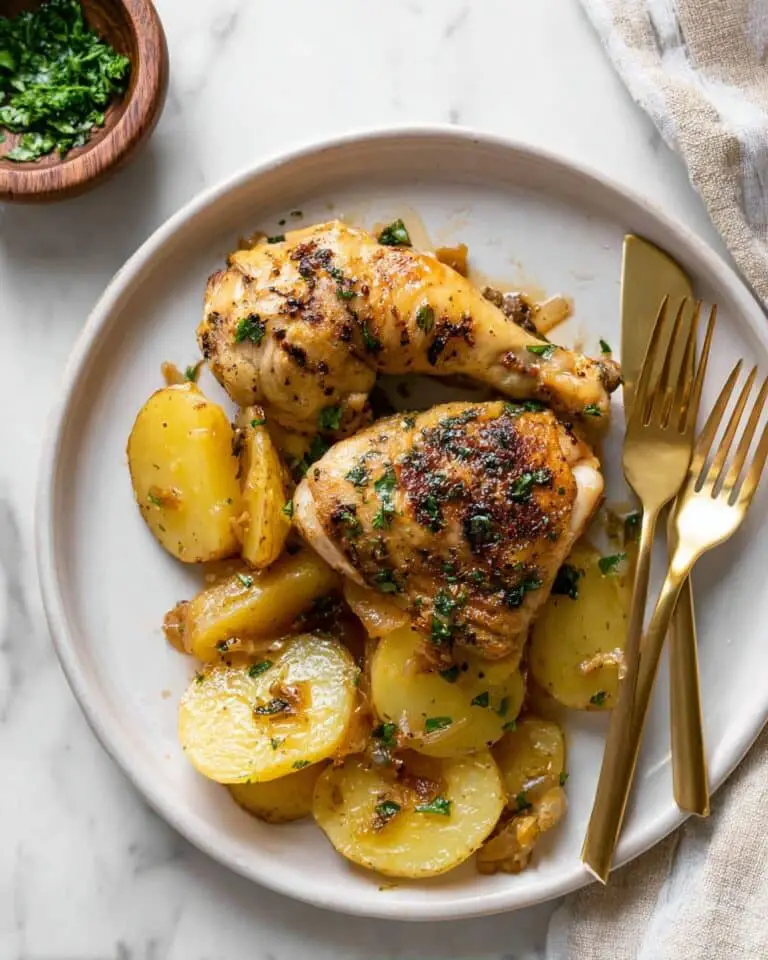 Garlic Confit Roasted Chicken with Potatoes Recipe