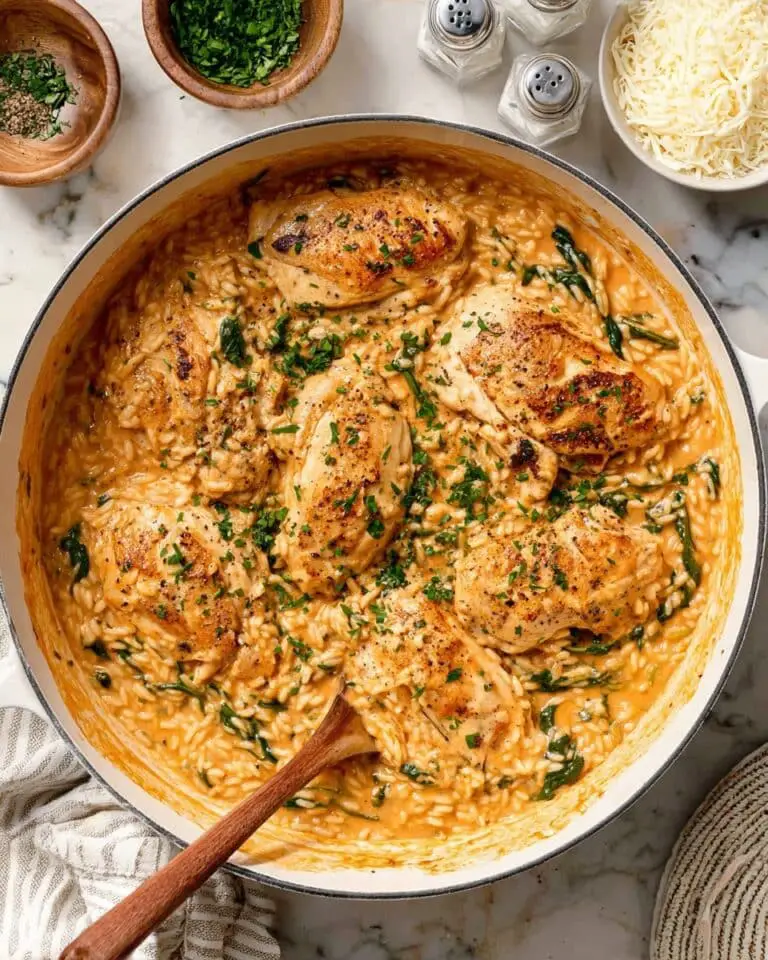 Creamy Chicken and Orzo Skillet Recipe