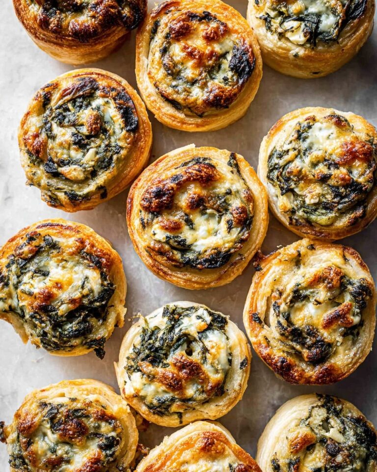 Spinach and Ricotta Puff Pastry Pinwheels Recipe