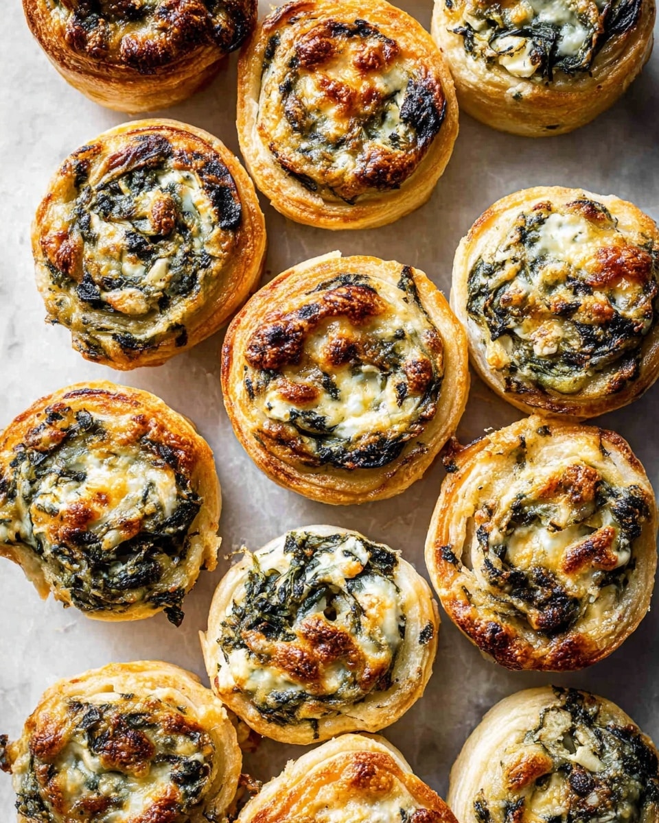 Spinach and Ricotta Puff Pastry Pinwheels Recipe