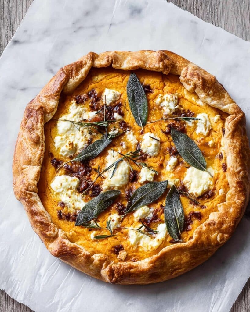 Savory Pumpkin Galette with Goat Cheese and Sage Recipe