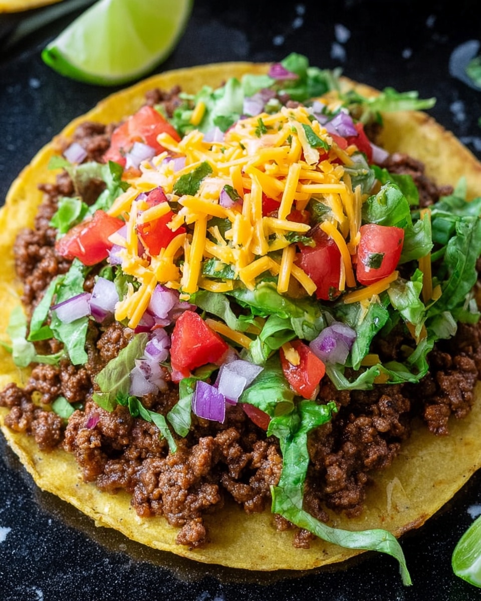 Ground Beef and Bean Tostada Recipe