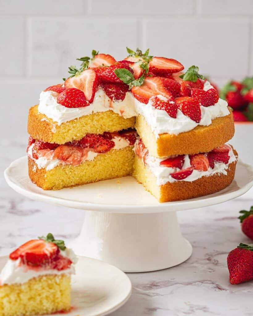 Homemade Strawberry Shortcake Cake Recipe