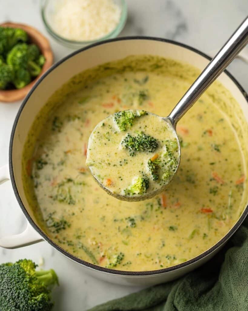 High Protein Broccoli Cheddar Soup Recipe