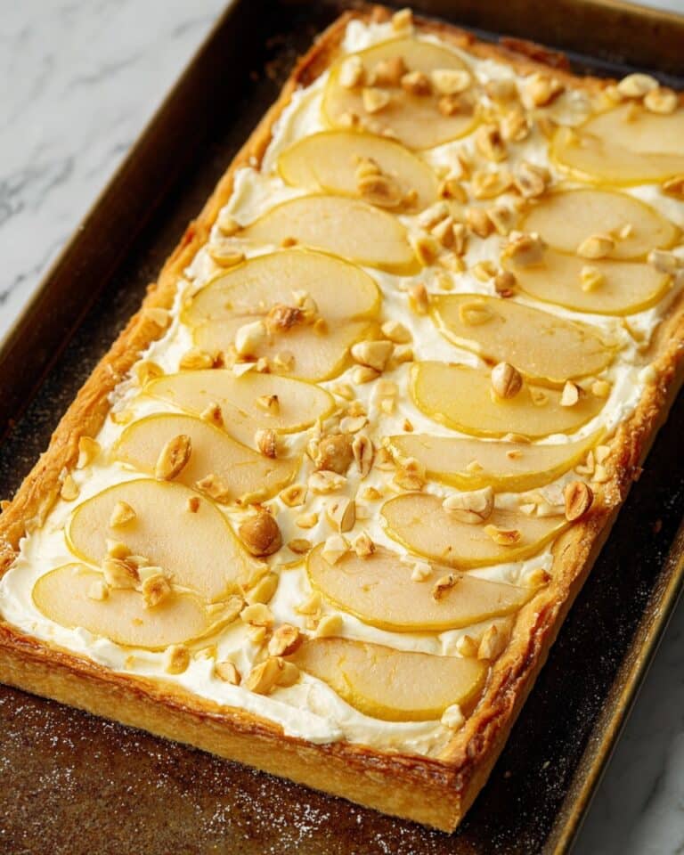 Quick Pear Feta Tart with Almonds Recipe