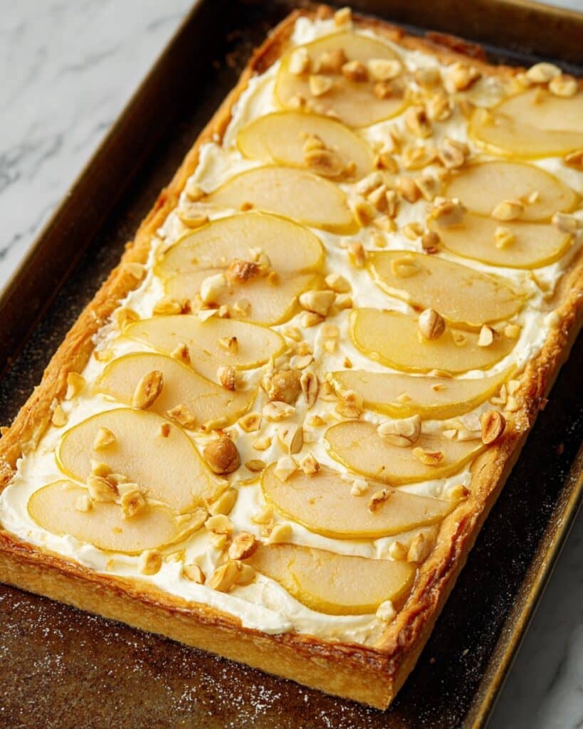 Quick Pear Feta Tart with Almonds Recipe
