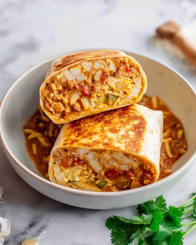 Cheesy Bean and Rice Burrito Recipe
