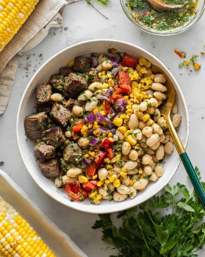 Chimichurri Bean Steak Salad Recipe