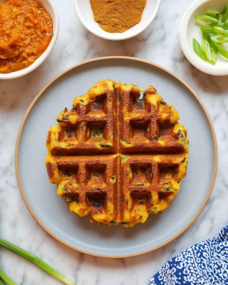 Savory Curry Pumpkin Mochi Waffles Recipe